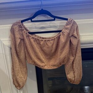 Lovers + Friends Shimmering Gold Blouse